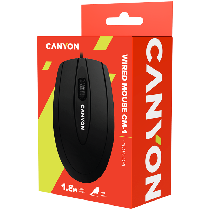 Canyon CM-1, žičani optički miš, crni
