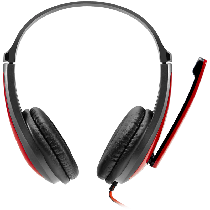 Canyon HSC-1, žičane slušalice s mikrofonom, crno-crvene