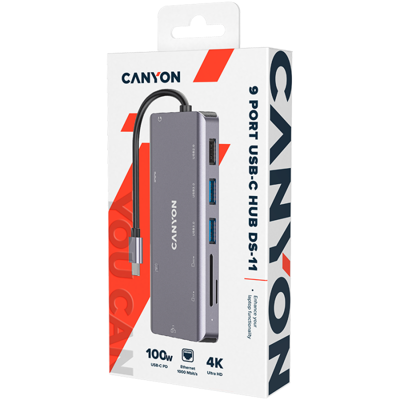 Canyon DS-11, 9-u-1, USB-C hub
