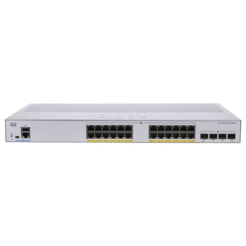 Cisco CBS250-24P-4G, upravljivi switch, 28-Port, Gigabit, PoE
