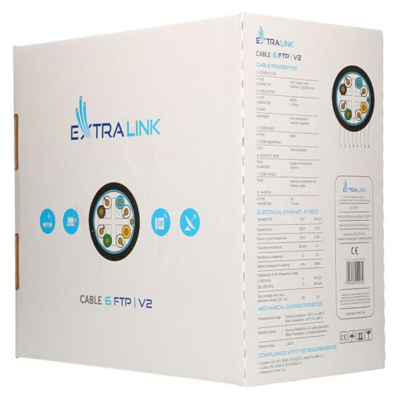 ExtraLink CAT6 FTP (F UTP) V2, Outdoor Twisted Pair, 305m