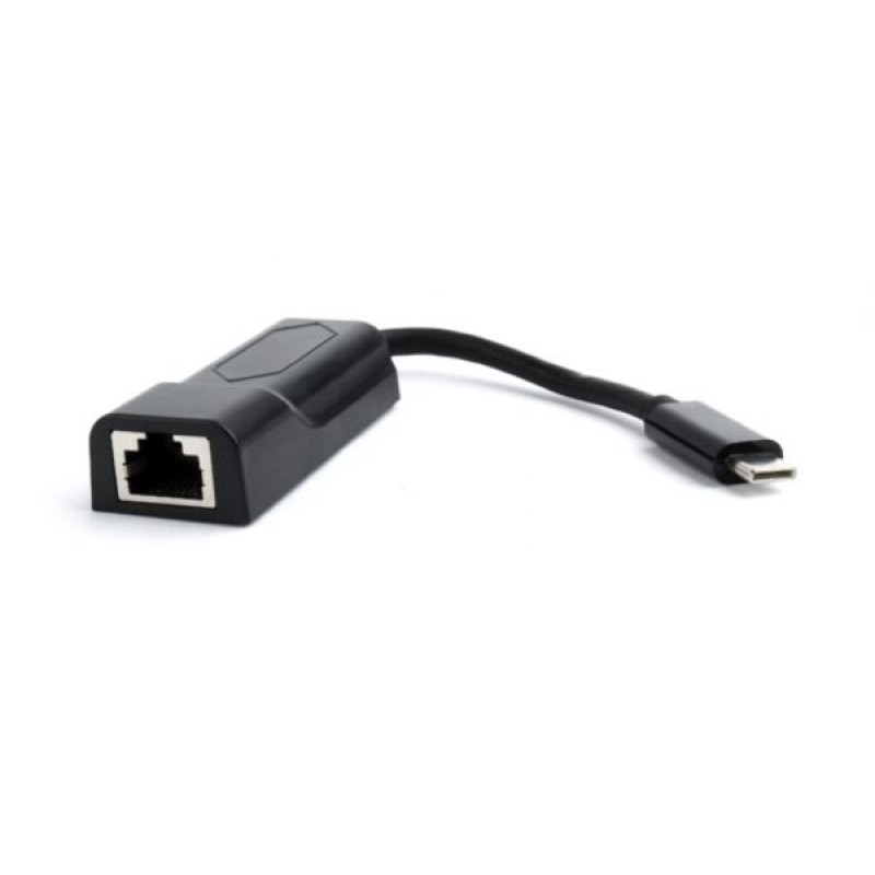 Gembird A-CM-LAN-01, USB-C Ethernet adapter, gigabit, crni