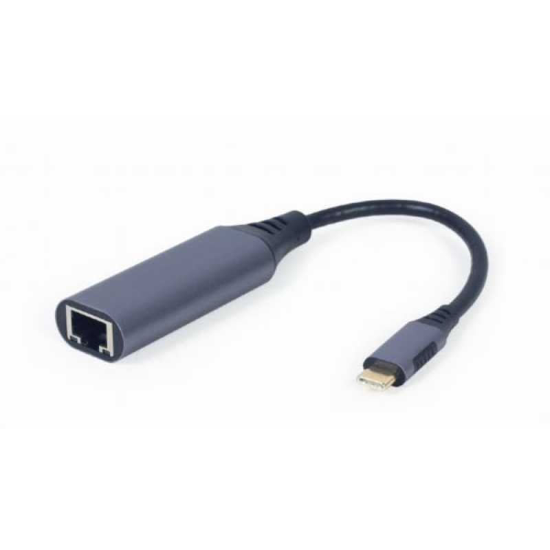 Gembird USB-C / gigabit LAN adapter, 0.15m, sivi