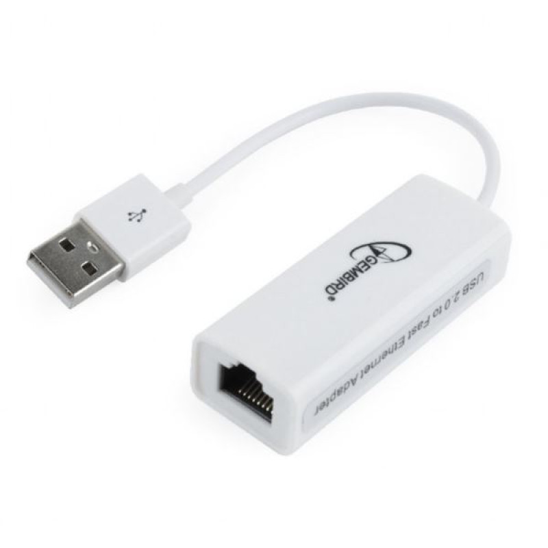 Gembird NIC-U2-02, USB 2.0 / LAN adapter, bijeli