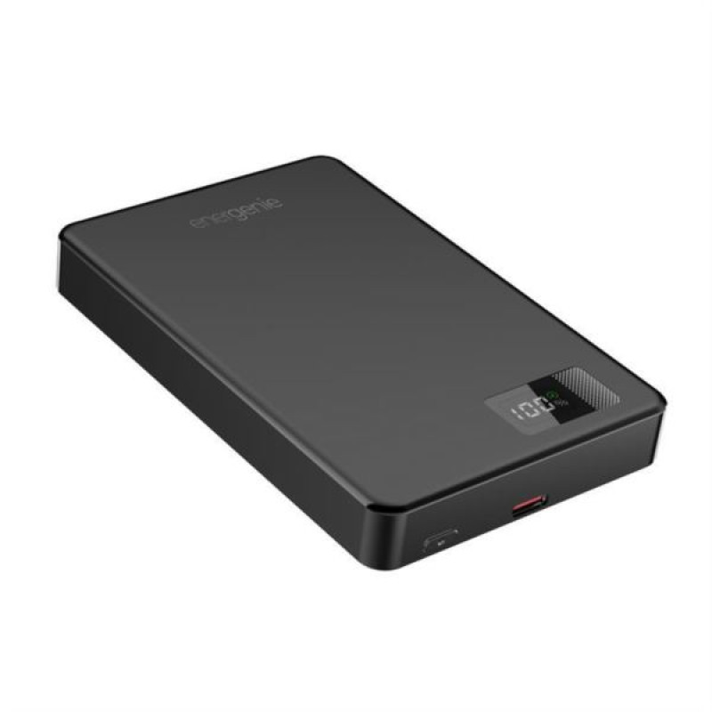Gembird PB10-WPC15M-LCD-01 Powerbank, 10000mAh, USB-C, magnetsko bežično punjenje, crni