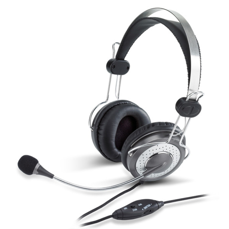 Genius HS-04SU, slušalice s mikrofonom, srebrno-sive