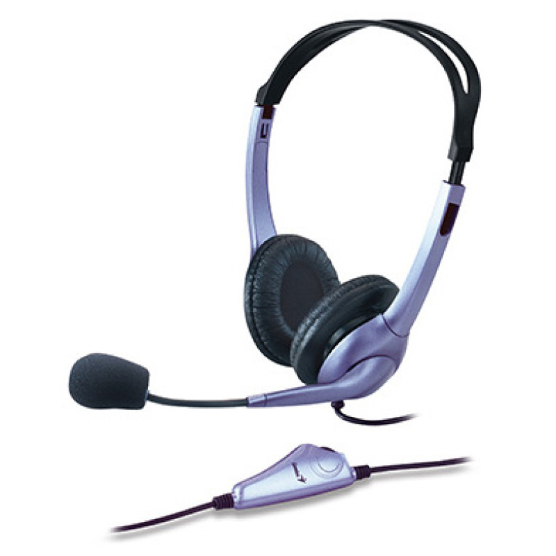 Genius HS-04S, žičane slušalice s mikrofonom, plave