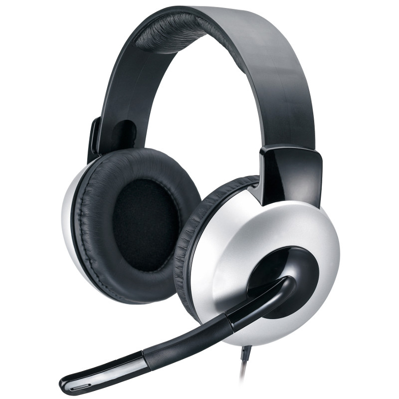 Genius HS-05A, slušalice s mikrofonom, crno-srebrne