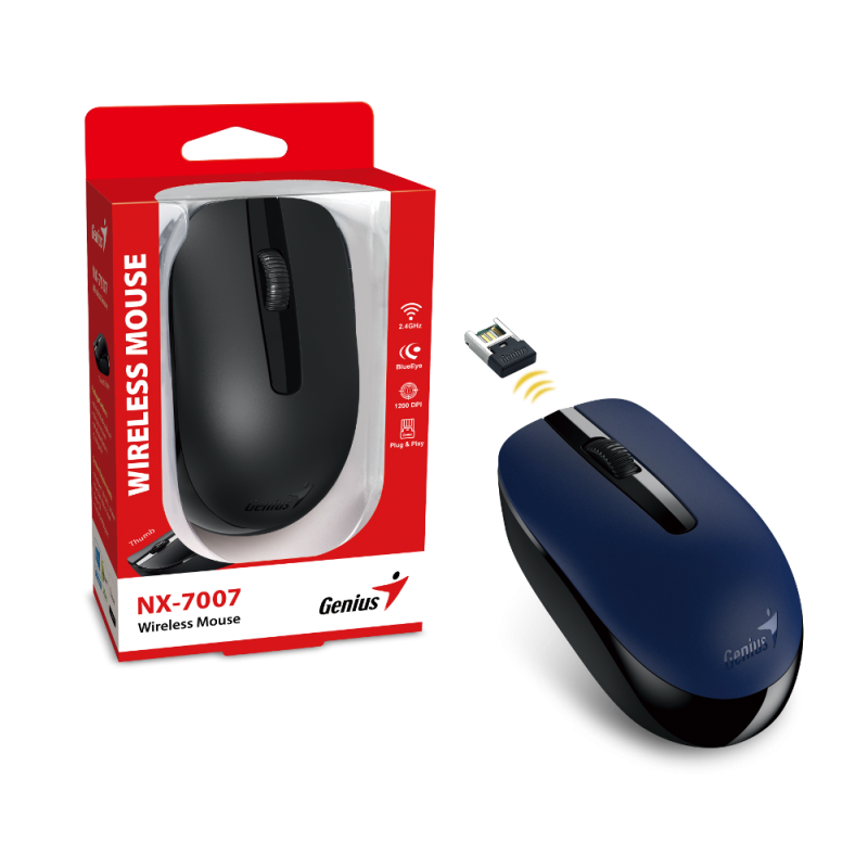 Genius NX-7007, bežični optički miš, plavo-crni