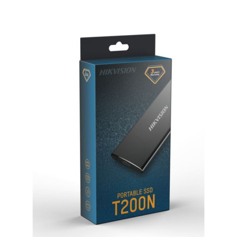 Hikvision T200N 256GB, prijenosni SSD, USB-C, R450, crni
