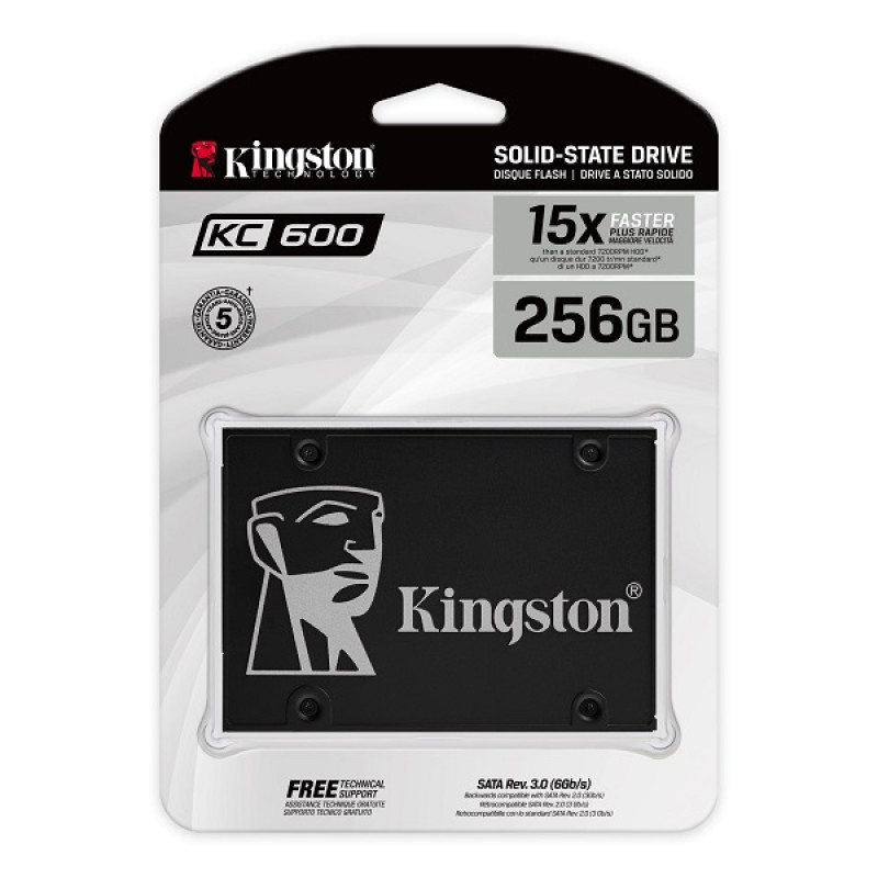 Kingston SSD KC600, 256GB, R550/W500, 7mm, 2.5inch