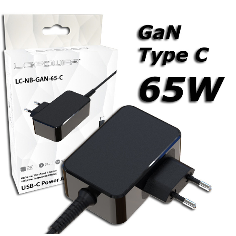 Lc power LC-NB-GAN-65-C, strujni punjač, USB-C, 65W