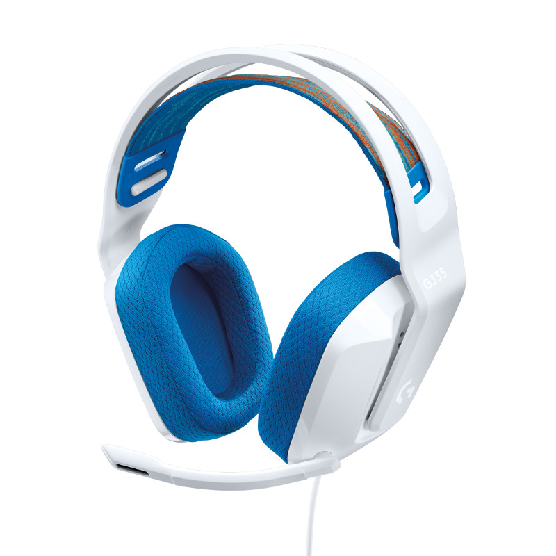 Logitech G335, žičane slušalice s mikrofonom, gaming, bijele