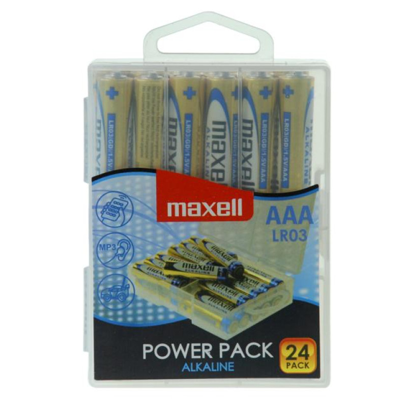 Maxell alkalne AAA baterije, LR03, 24 komada, box