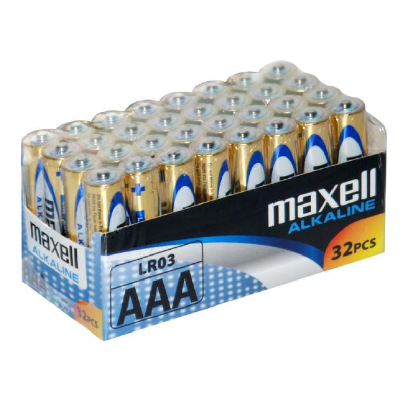 Maxell alkalne AAA baterije, LR03, 32 komada
