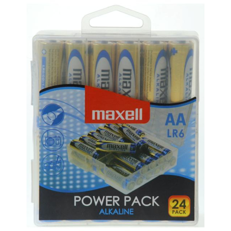Maxell alkalne AA baterije LR6, 24 komada, box