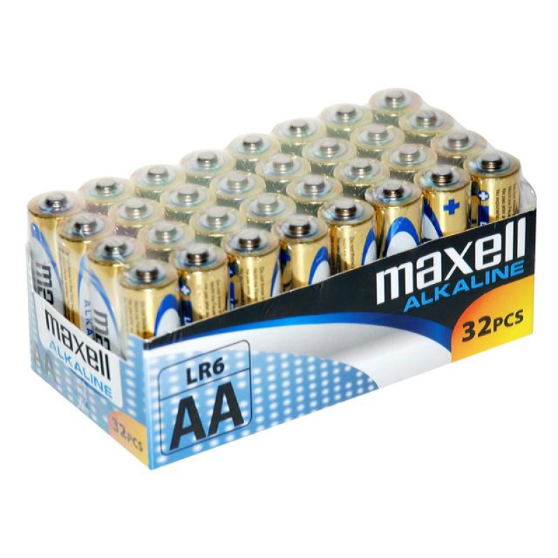 Maxell alkalne AA baterije, LR6, 32 komada