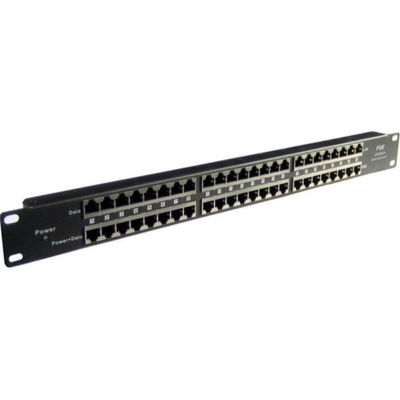 MaxLink POE-PAN24, 24-port Patch panel, 1U Rack mount, CAT 5e, 19inch, crni