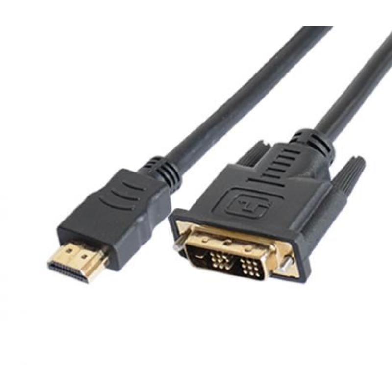 NaviaTec DVI-308, DVI / HDMI kabel, 1m, crni