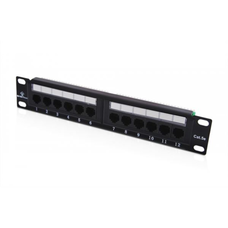 Alantec PK014, Cat5e Unshielded 12-port Patch Panel, 10inch, crni 