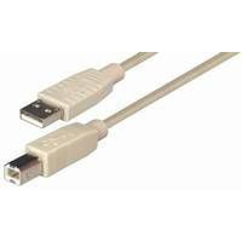 NaviaTec USB-224, USB-A / USB-B kabel, 2m, bež