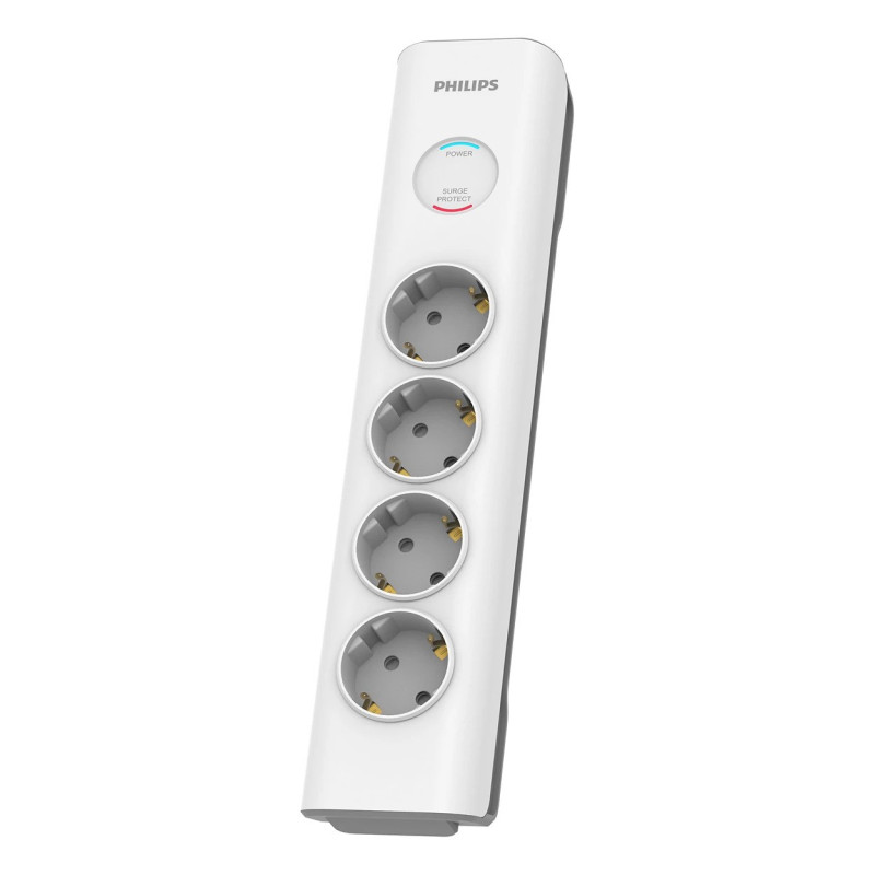 Philips SPN7040WA, strujna letva s prednaponskom zaštitom, 4 Schuko utičnica, 2m