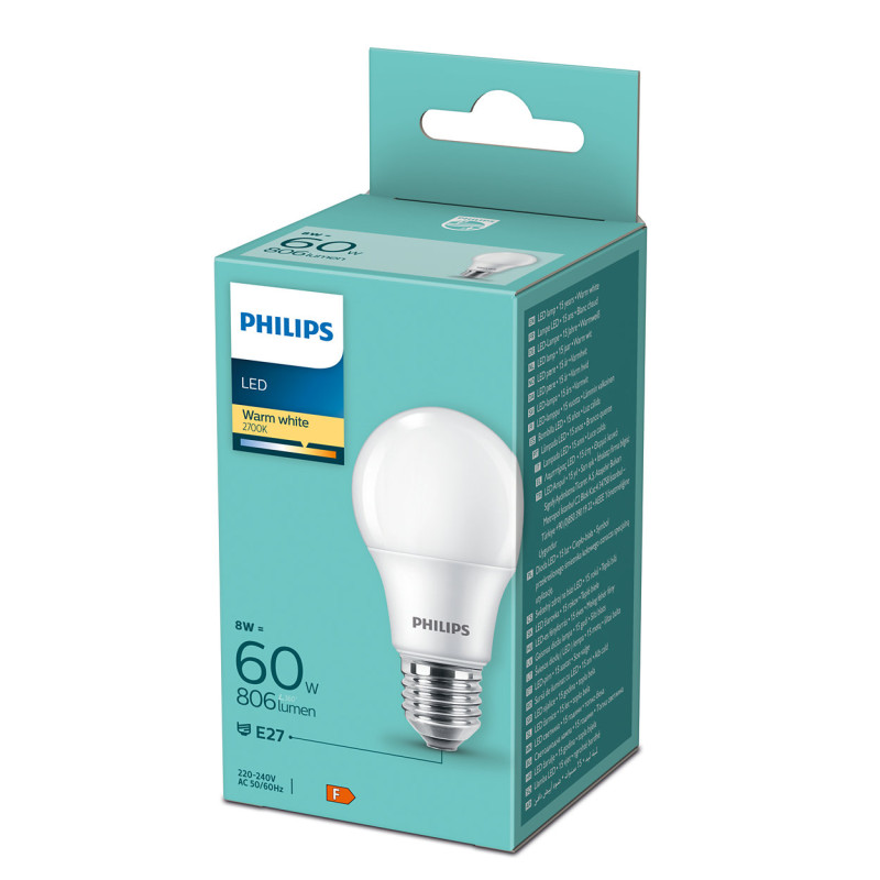 Philips LED žarulja, E27, A60, topla, 8W, mat