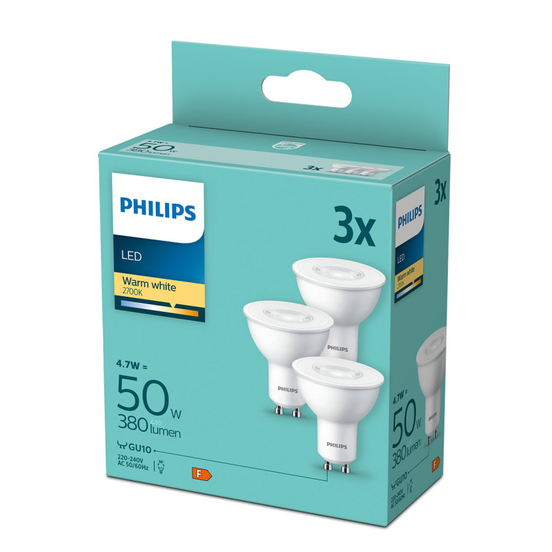Philips LED žarulja, GU10, 4.7W, pakiranje 3 komada