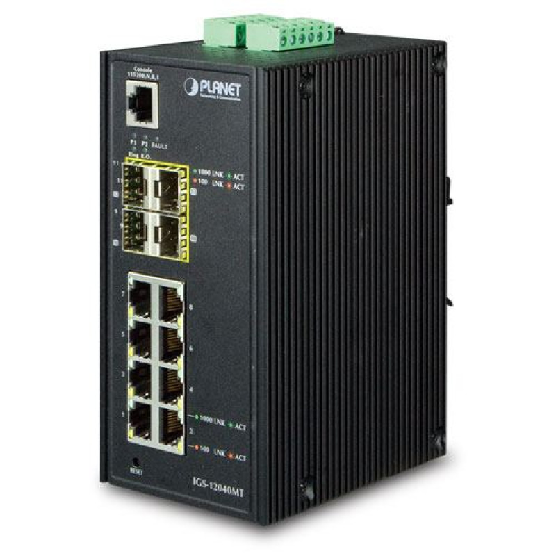 Planet Industrial IGS-12040MT, upravljivi switch, 8-port, gigabit