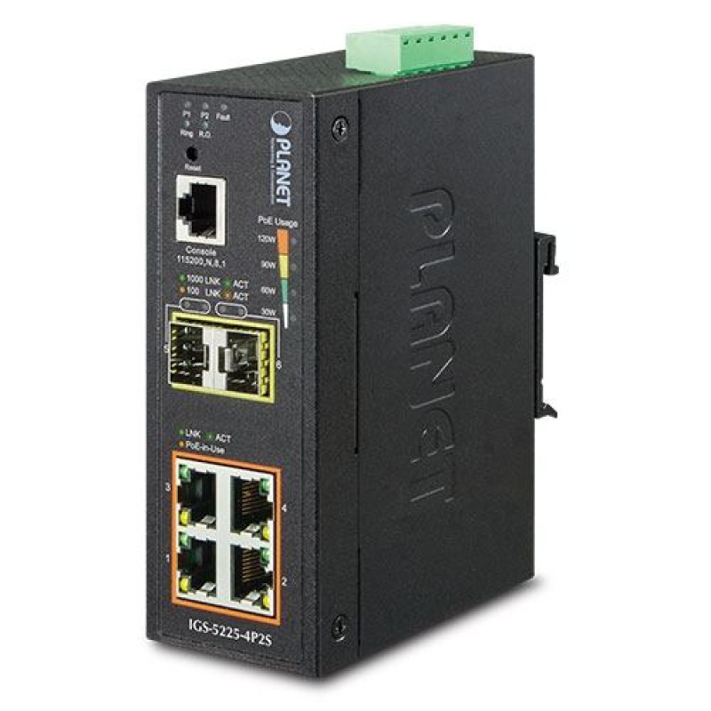 Planet Industrial IGS-5225-4P2S, upravljivi switch, 6-port, gigabit