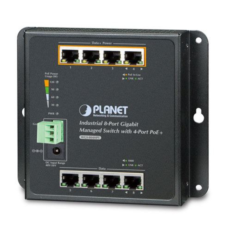 Planet Industrial WGS-804HPT, upravljivi switch, gigabit