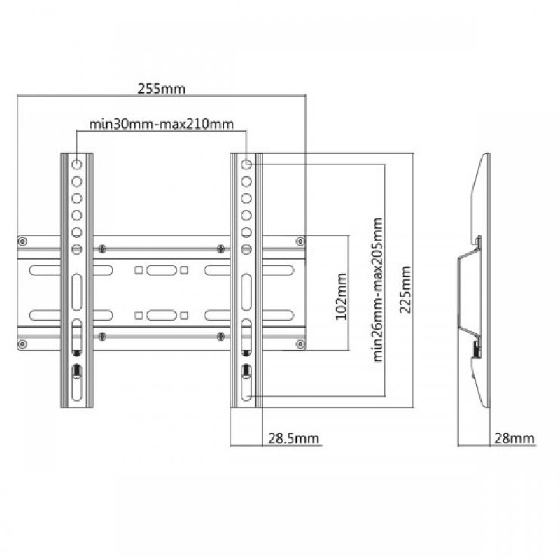 SBOX LCD-2522F zidni stalak za TV, 23-43inch, masa do 35kg