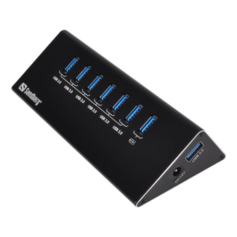 Sandberg USB 3.0 Hub, 7-port, crni