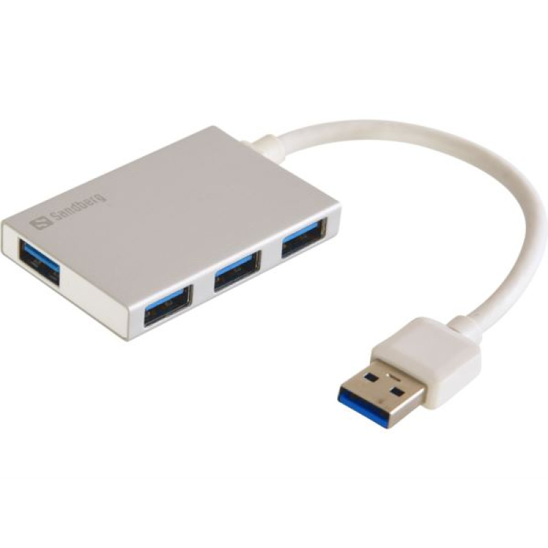 Sandberg USB 3.0 Pocket Hub, 4-ports, srebrni