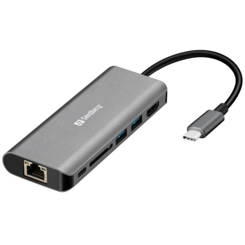 Sandberg USB-C Dock, 61W, srebrni