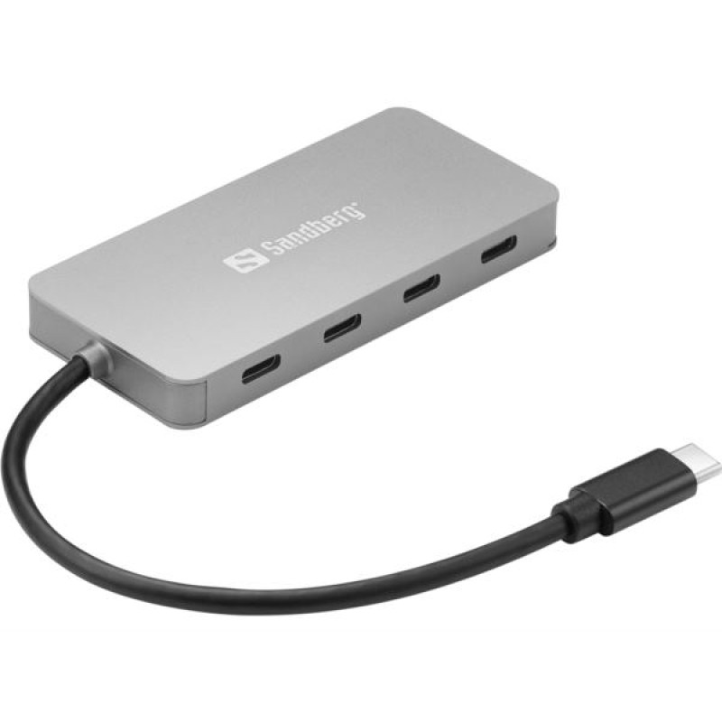 Sandberg USB-C Hub, 4-port USB-C, srebrni