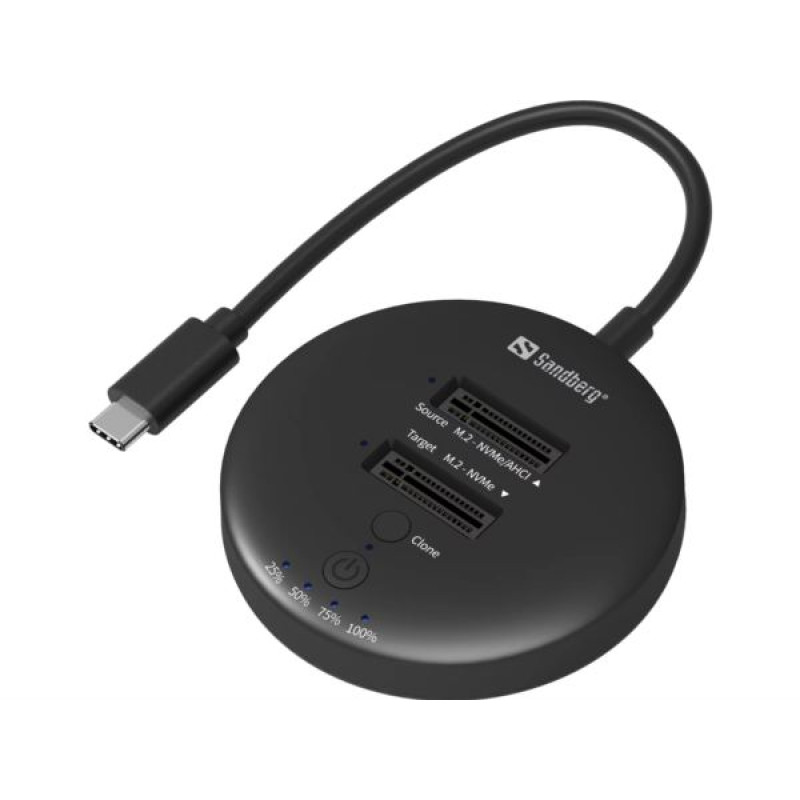 Sandberg USB3.2 Cloner Dock za NVMe M.2 SSD, 2 utora