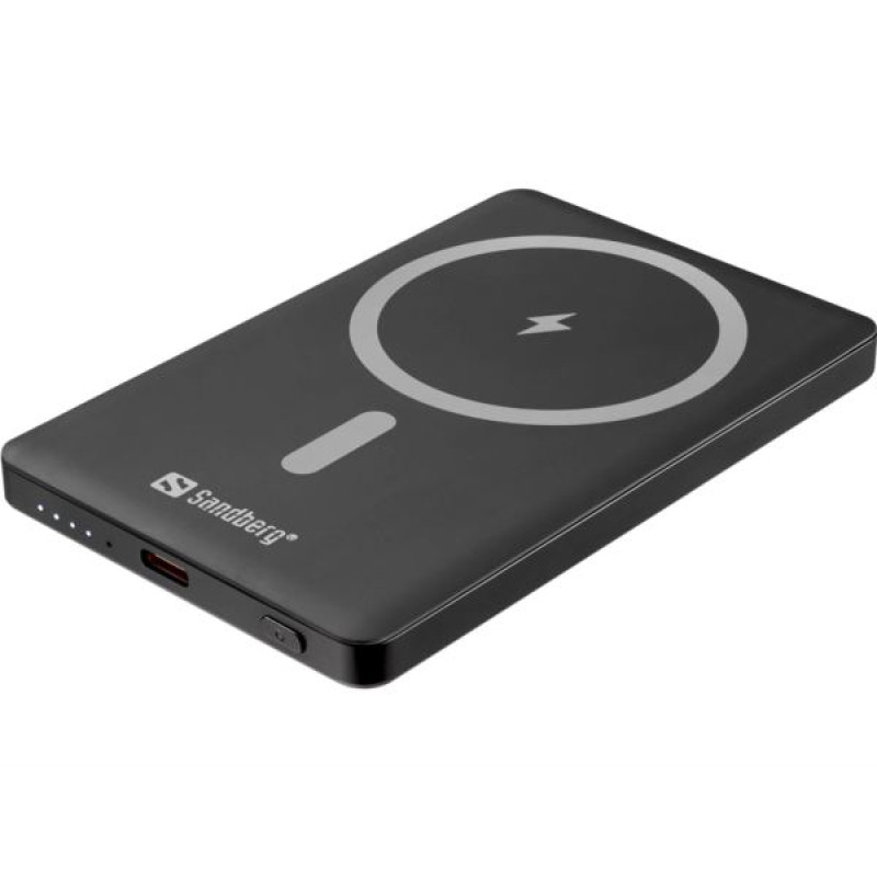 Sandberg Magnet Powerbank 5000 Saver, 5000mAh, USB-C PD 20W, bežično punjenje 15W