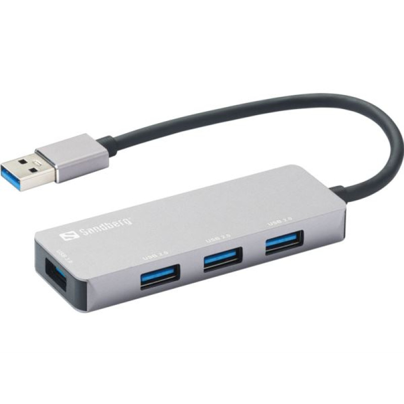 Sandberg USB-A Hub, 4-port, srebrni