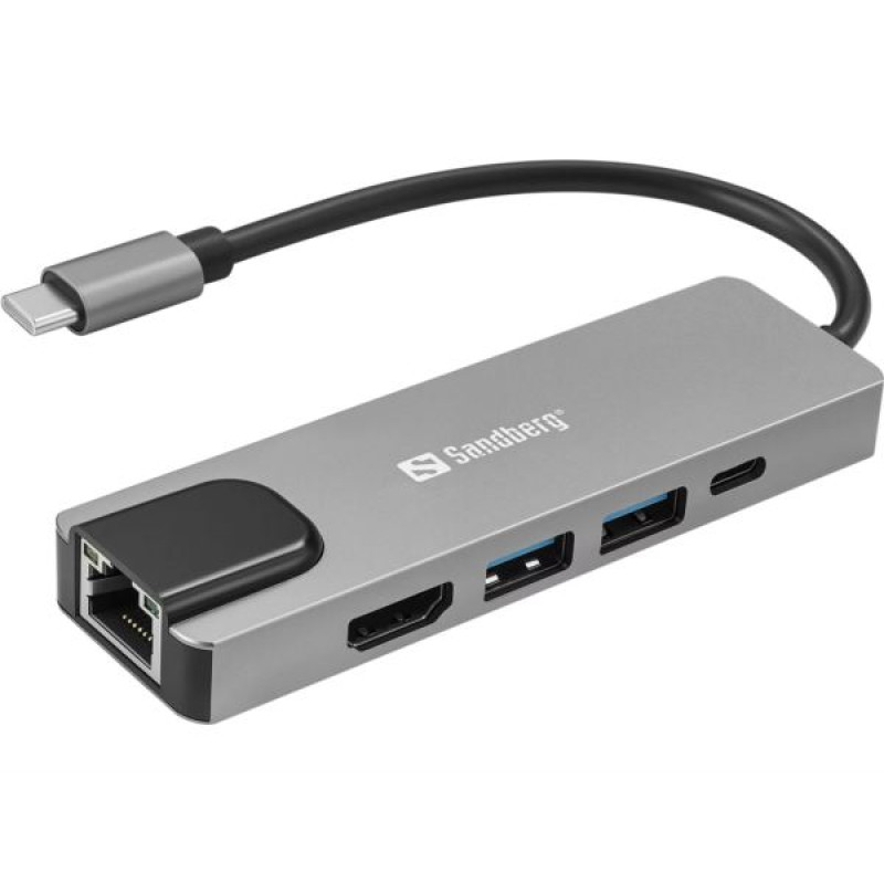 Sandberg 336-99, USB-C 5in1 Travel Dock Saver 336-99, USB-C docking stanica, 100W