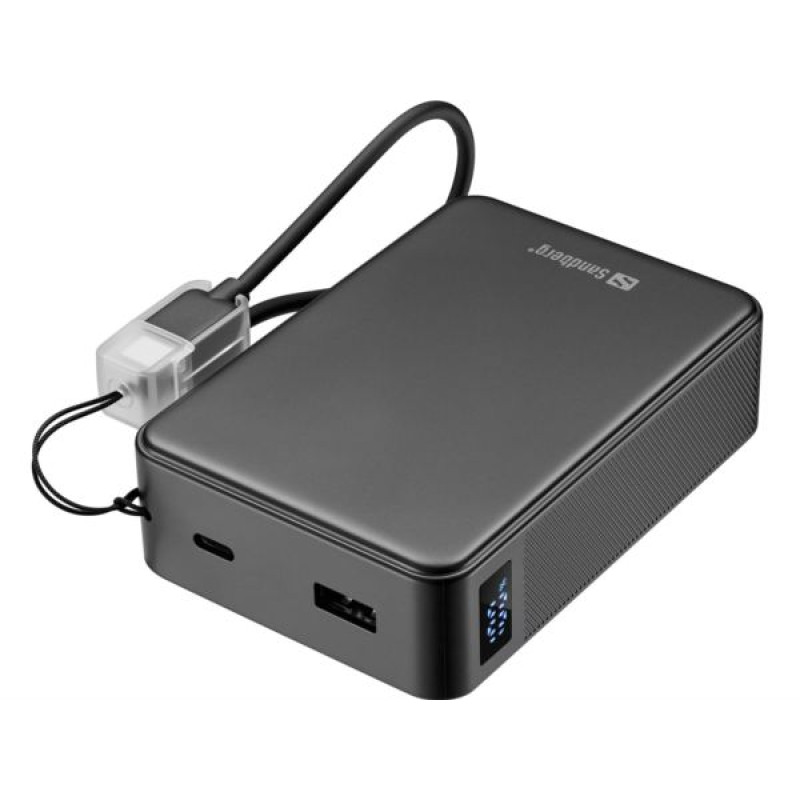 Sandberg Nano Powerbank 20000 PD20W, 20000mAh, USB-C / USB-A, crni