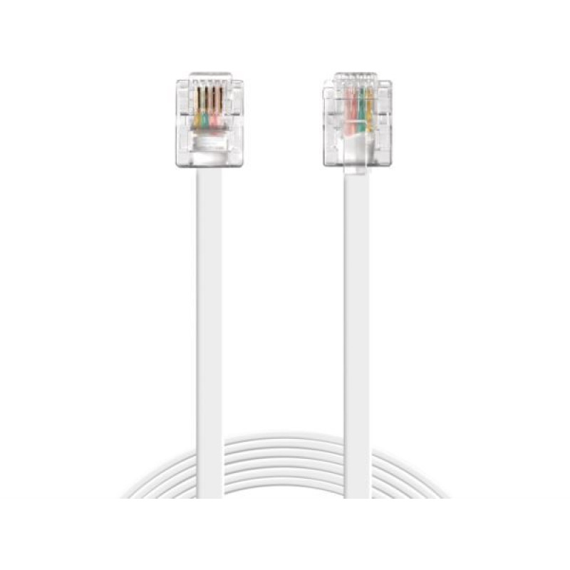 Sandberg telefonski kabel, RJ11 - RJ11, 5m, bijeli