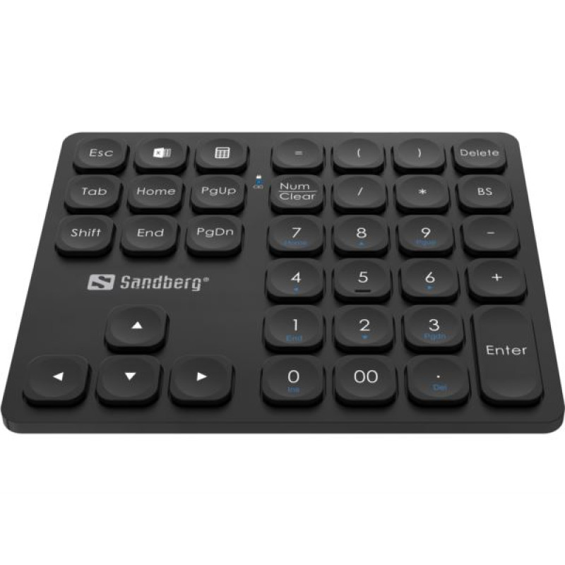 Sandberg Wireless Numeric Keypad Pro, bežična numerička tipkovnica, crna
