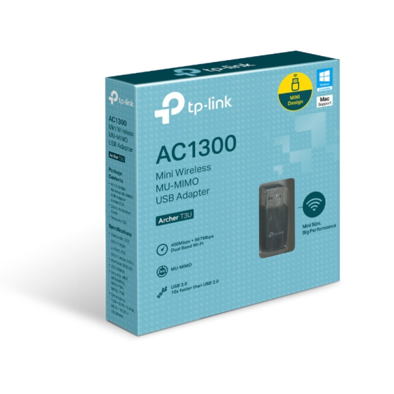 TP-Link Archer T3U, AC1300, WLAN mini USB adapter, 867MBs