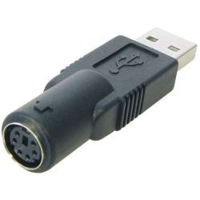 Transmedia C196-KL, PS2 / USB A adapter, crni