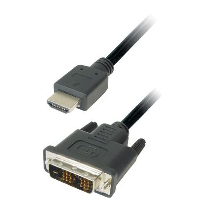 Transmedia C197-3L, DVI / HDMI kabel, 3m, crni