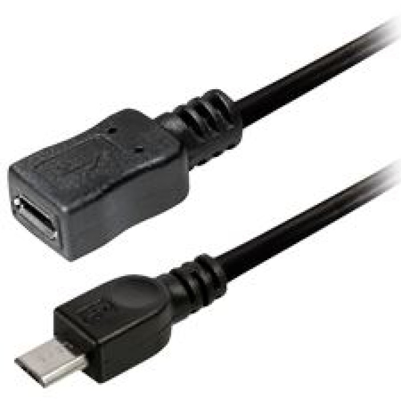 Transmedia C250-VL, micro USB produžni kabel, 1.2 m, crni