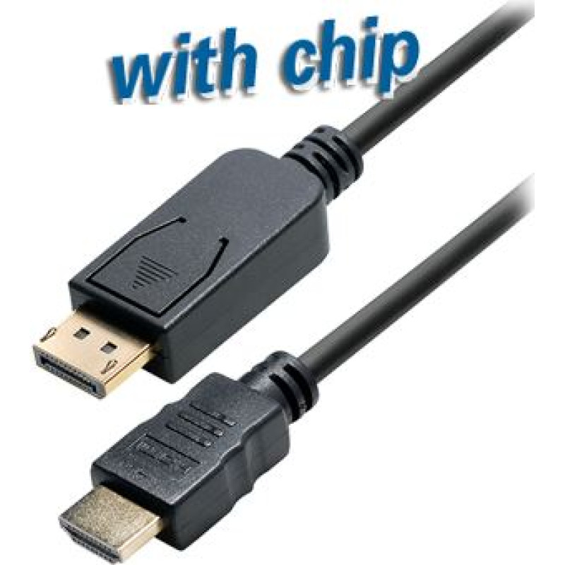 Transmedia C310-2L, Display Port / HDMI kabel, 2m, crni