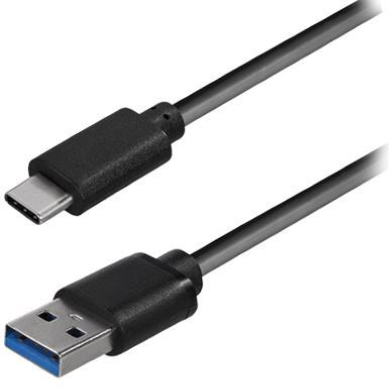 Transmedia TRN-C530-1L, USB-C / USB-A kabel, 1m, crni