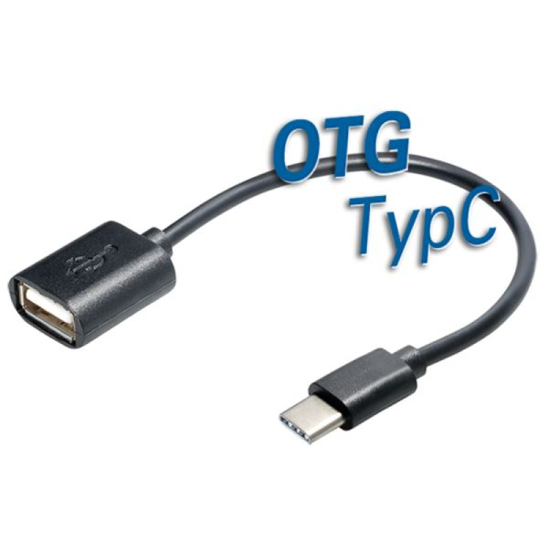 Transmedia MA-3L, USB Type-C M / USB-A F adapter, crni